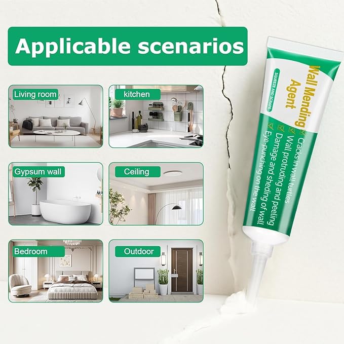 Drywall Repair Kit, 2 Pack Wall Repair Paste, Wall Emulsion Paint, Wall Mending Agent,Wall Surface Hole Fill Quick and Easy Solution