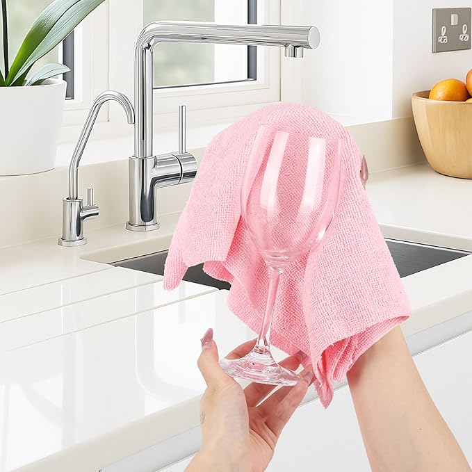 Tecbeauty Microfiber Cleaning Cloth Roll -100 Sheet Microfiber Towels for Car Drying, Housekeeping Supplies, Ultra Absorbent Dish Rags 12x12 inch, Reusable