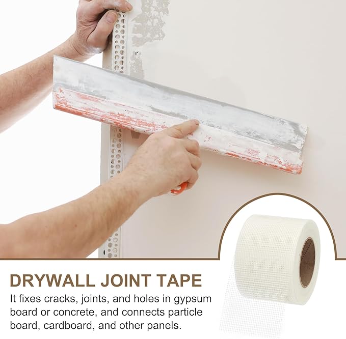 PATIKIL Drywall Repair Mesh Tape, 4 inch x 164 ft Fiberglass Repair Patch Self-Adhesive Dry Wall Joint Tape 9 Mesh Wall Hole Crack and Seam Patch, White