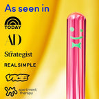 Reusable Lint Roller with Colorful Acrylic Handle & Display Case - Washable Sticky Rubber Surface for Pet Hair, Dust & Fuzz Removal - Sustainable Cleaner for Clothes, Furniture & Home