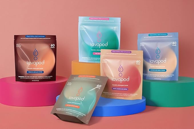 Luxury Laundry Pods - Plant-Based Detergent with Premium Fragrance | Biodegradable PVA Film | Made in USA | 60 Count (White Jasmine & Santal)