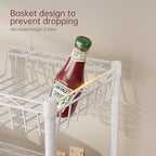 SINGAYE 4 Tier Basket Shelf Wire Shelving Unit Adjustable Storage Shelves Big Basket Rack for Garage Kitchen Office Pantry Corner 17" Dx12 Wx50 H White