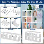 Mavivegue 20 Cube Book Shelf, Storage Organizer, Large DIY Bookcase, Metal Cube Bookshelf, Cubbies Closet Storage Organizer Shelves for Bedroom,Living Room,Home,Office