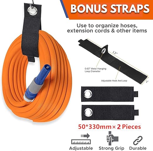 3-H Heavy Duty Garage Hooks 10 Pack, Garage Wall Hooks with Extra Welding Spots,Wall Mount Storage Organizer for Hanging Garden Lawn Tools, Chair, Shovel, Blower (Orange)