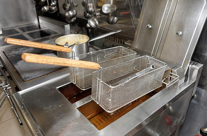 Deep Fryer Basket Cleaning Brush, Brass Bristle, Removes Grime for Diners & Restaurants Deep Fryers, Up to 750F High Heat Resistant Rustproof, High Tensile Fryer Cleaning Brush by FryOilSaver Co. B51C