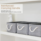 Storage Baskets for Shelves 11.8x7.9x5.2 Inch-Foldable Fabric Organizing Storage Bins with Handles, Closet & Bathroom Organizer, Home Storage for Kitchen, Office (1-Pack, Gray)