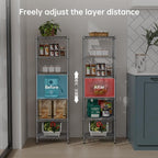 Small 5 tire Shelves Storage Wire Shelving Unit Metal Shelf Adjustable Organizers Storage Shelving for Bathroom Laundry Room Kitchen Pantry10”D x 16”W x 60.2”H Silver