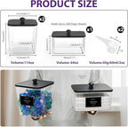 COAZEX 2+1 Pack Clear Laundry Pods Container & Dryer Sheet Holder, Plastic Square Laundry Room Organization and Storage Jars with Black Lids, Scoops & Labels for Detergent, Powder, Dryer Balls