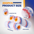 Leumoi 200 Pcs 4 Inch Mini Paint Roller Bulk Small Microfiber Roller Cover 1/2" Nap for Paint Brush for House Painting Supplies DIY Craft Home Wall Repair Tool Kit Set(Red Blue)