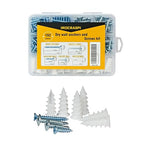 192Pcs Self Tapping Screws Drywall Anchors and Sheet Metal Screw Assortment,4 Size Kit for Installing Drywall, Wood,Metal Sheet Materials