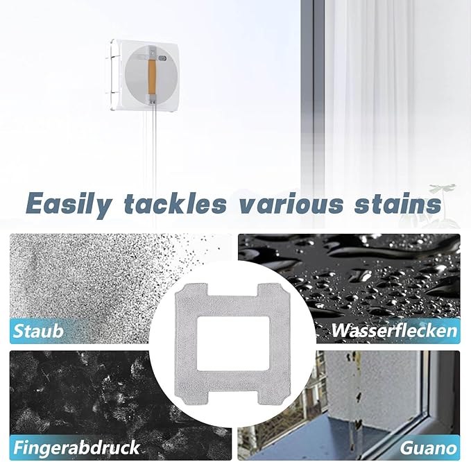 Cleaning Rag for Ecovacs Winbot W2 Omni, W1 Pro, W1 Window Vacuum Cleaner Robot, Washable and Reusable W2 Omni Mop Cloth W1 Mop Pad Accessories 9 Pcs