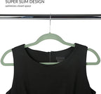 Simplify Slim Velvet Clothes Hangers | 50 Pack | Non-Slip | Shirts | Suit | Pants | Dresses | Garments | Closet Storage & Organization | Durable | Sage