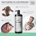 Dead Sea Collection Mens Body Wash 3 in 1 – Eucalyptus Body Wash for Men – Shower Gel – Shampoo – Shower Soap for Face and Hair (33.8 Fl. Oz)