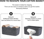 Large Storage Baskets for Organizing, Closet Shelf Baskets for Clothes Blanket Towels, Baby Nursery, Toy Bins Box, Woven Rope Baskets, 17 x 13 x 7.5”, 4 Packs Dark Gray
