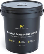 Fitness Equipment Wipes with Reusable Bucket Dispenser - 800 Pre-Moistened Lemon Scented Multi-Surface Wet Wipes - All Purpose Gym Cleaner for Yoga Mats & Exercise Equipment