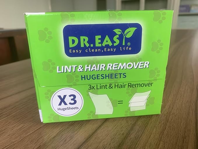 Dr.Easy LINT & HAIR REMOVER Pet HUGESHEETS with 3X Dryer Sheets, Free & Clean, 200 Count,PLANT&MINERAL-BASED FORMULA