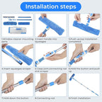 Window Squeegee Cleaner,2 in 1 Shower Squeegee with Extension Pole,92” Extendable Window Cleaning Kit with Bendable Head,Glass Cleaning Tools for Indoor Outdoor High Windows,Car Windshield