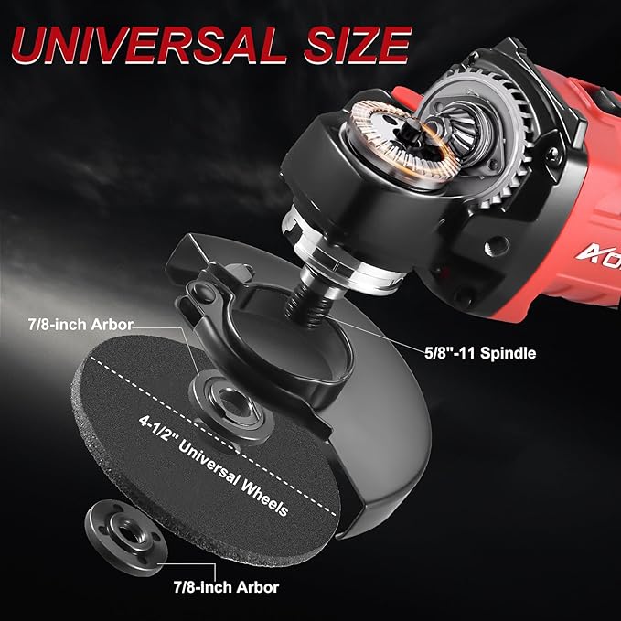 AOBEN Cordless Angle Grinder 4-1/2 inch, 21V Battery Grinder Tool, Power Electric Grinders, Brushless Motor, 2x4.0Ah Battery & Charger, for Cutting, Grinding, Polishing
