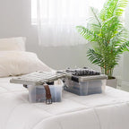 IRIS USA 16 Qt Storage Bins with Gasket Seal Lid, 3 Pack - BPA-Free, Heavy Duty Moving Containers Tight Latch, Weather Proof Tote, WEATHERPRO - Clear/Chrome