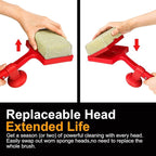 BBQ Grill Cleaner Brush, EEFINITE Steam Grill Brush for Outdoor Grilling with Replacement Scrub Sponge + Superior Scraper, Safe No Wire Bristle Barbecue Scrubber Brush for Grills Cleaning Tool