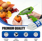 Cordless Hot Glue Gun Kit Includes 30 Hot Glue Sticks, Switch with 10W Drip-proof Design with 15-Second Fast Heating, Suitable for DIY Crafts, Fabric, Wood & Home Repairs(Green)