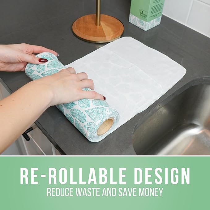 Reusable Paper Towels - Pack of Paperless & Washable Towels, 100% Cotton, Highly Absorbent, and Built to Last, Kitchen Dish Cloth Alternative (Pastels, 15 Pieces)