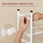 Tajsoon Expandable Shoe Rack for Closet 3 Tier, 28“-41“Adjustable & Stackable Shoe Shelf Storage, Metal Shoe Rack Organizer for Front Door Entrance, Closet, Garage, Entryway, White