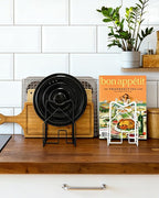 SUNFICON Cutting Board Rack Chopping Board Organizer Stand Holder Kitchen Countertop Pots Pan Lids Rack Organizer Flat Steel 4.92 x 5.7 x 8.47 in. Black