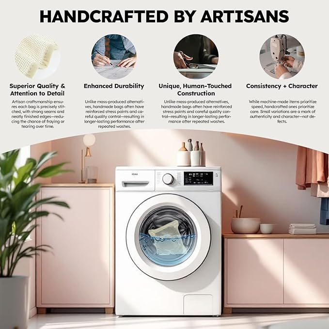 Mesh Laundry Bags Delicates: Laundry Bags Mesh Wash bags - Durable Cotton Garment Bag with Sturdy Zipper for Washing Machine Lingerie Clothes Pants Shoes & Socks Beige(6 PCS)