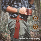 Machete w Sheath for Yard Work, 15'' Full Tang Camping Machete for Cutting Trees Heavy Duty, Survival Machetes, 0.22’’ Thick 5CR15MOV Stainless Steel Blade Spine & Wood Handle, Clearing Brush and Gardening