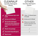 CLEARALIF Laundry Detergent Sheets 80 Sheets (Up to 160 Loads), Morning Bloom - Great For Apartments, Dorms,Eco Friendly