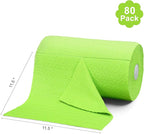 LIVOS Microfiber Cleaning Cloth Roll - 80 Pack, Reusable Paper Towels, Microfiber Towels for Cars, Super Absorbent Lint Free Cleaning Rags for House, Kitchen, Window-Wave Green, 11.5"x11.5"