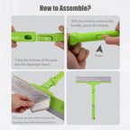 All-Purpose Shower Squeegee for Glass Doors, Bathroom Cleaner Tool for Household Home Window Mirror, Cleaning Tile Wall,Car,Windshield Squeegee with 12" Blade and 15" Long Handle