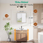 TokeShimi 24x26 Beveled Mirror Medicine Cabinet Recessed, Aluminum Framed Metal Brushed Nickel Medicine Cabinet with Mirrored, Bathroom Mirror with Adjustable Storage and Quiet Hinge