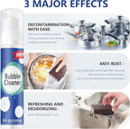 Rednow (100ML*3PCS) Bubble Cleaner Foam,Foaming Heavy Oil Stain Cleaner,All-Purpose Rinse-free Cleaner Spray,Kitchen Deep Cleaning Spray,Powerful Stain,Stubborn Grease & Grime Remover Bubble Spray