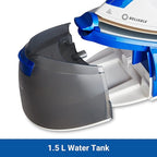 1500W Ironing Station with Ceramic Soleplate, Iron Lock for Easy Carry, 1.5 Ltr Removable Water Tank and Auto Shut-Off, Digital Display, Continuous Home Steam Iron