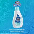 Clorox Fraganzia Liquid Laundry Fabric Softener, Ocean Scent - Laundry Odor Eliminator, Wrinkle Reducer and Static Reducer, 40 Fl Oz - 6 Pack
