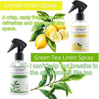 4-Pack Linen Spray Set – Vanilla, Sandalwood, Green Tea & Lemon Room Spray for Pillows, Sheets & Home Fragrance with Natural Essential Oils