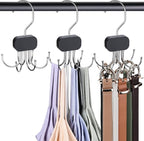 3 Pack Tank Top Hangers, 2026 Upgraded Bra Hanger for Closet Organizer & Storage, 360° Rotating & Foldable Design, Wooden Space-Saving Hanger for Tank Tops, Bras and More (Black)