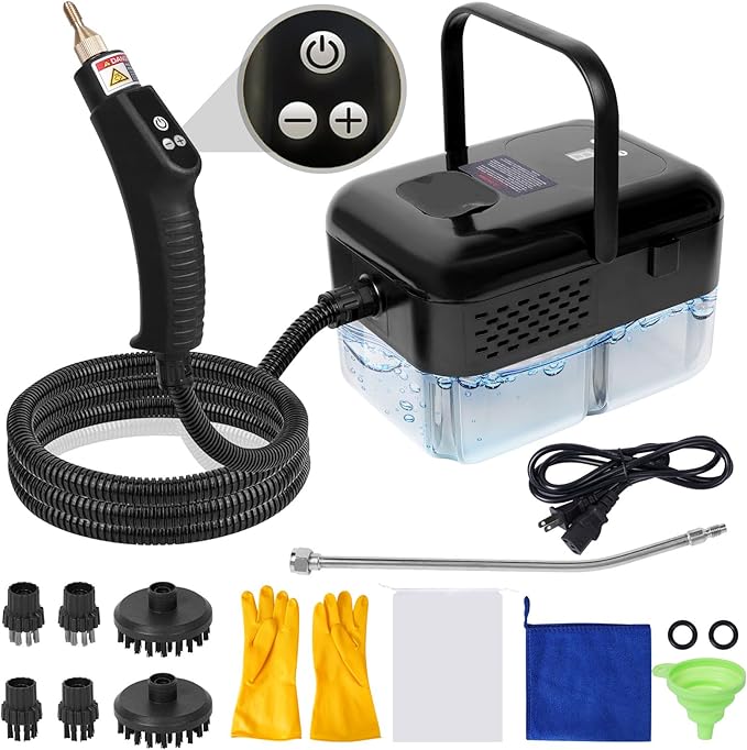 Handheld Steam Cleaner with Handle Button Control, 2500W High Pressure Steamer for Cleaning Car, 15 in 1 Multi-Purpose Portable Steam Cleaner for Home Car Upholstery Cleaning Tools