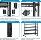 P3 Rolling Clothes Rack, Clothing Racks for Hanging Clothes, Heavy Duty Garment Rack with Wheels, Freestanding Portable Closet Organizer 39.4''W x 14''D x 78.5''H, Max Load 464 LBS, Black