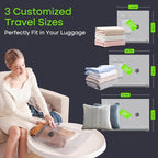 Vacbird Vacuum Bags for Travel with USB Pump, 18 Pack Compression Travel Vacuum Bags for Luggage and Suitcase, Carry-on Size Space Saver Bags for Clothes and Clothing