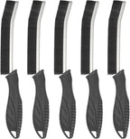 uxcell 5pcs Crevice Cleaning Brush, Hard Bristle Gap Scrub Brush, Bathroom Cleaning Tools for Window Bathroom Faucet Gap, Black