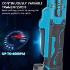 3/8'' Cordless Ratchet Wrench, 74FT-LBS (100N.m) Electric Ratchet with 21V 2 X 2.0Ah Battery, 400 RPM Chargeable Power Ratchet Driver Set with 8 Sockets,1/4 Adaptor, 3" Extension Bar，Brushless Motor