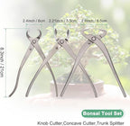 3Peice Bonsai Tool Set - 8.3 Inch High Carbon Steel Knob Concave Cutter, Bonsai Tree Plants Modeling Tools, Applying to Gardening Pruning Branches/Knobs/Tumors (210mm, Gray)