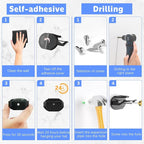 Niunuerga 16 Pack Adhesive Hat Hooks for Wall, Strong Hat Rack for Baseball Caps, Hat Organizer Display for Home Decor, Hat Hold Hanger for Wall, Door, Closet, No Drilling - USA Patented (Black)