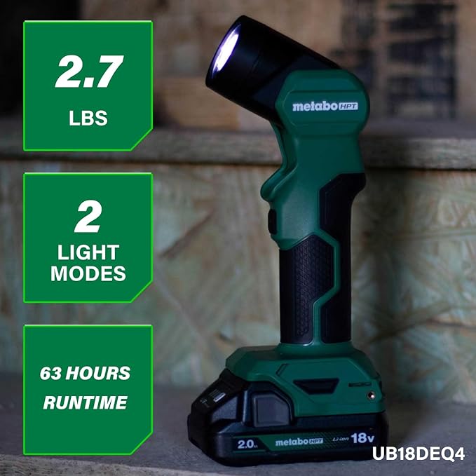 Metabo HPT 18V MultiVolt™ Cordless Driver Drill, Impact Driver, Reciprocating Saw, and Torchlight 4-Pc Combo Kit | Includes 2-18V 2.0Ah Batteries | Lifetime Tool Warranty | KC18DEX4