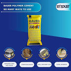 Bauer Instant Polymer Cement, Ready-to-Use Alternative to Mortar & Adhesives - Versatile for Concrete Crack Repair, Stone Tile Crack Repair & Brick Repair, Convenient, Durable & Easy to Store - 4kg