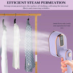 Portable Steam Iron，970W Dry Wet Dual Ironing Steam Hanging Ironing Machine，20S Rapid Preheating Large Water Tank Iron with Ergonomic Handle, Suitable for Home, Travel, Dormitory & Office (Purple)