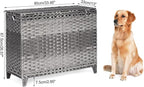 Laundry Hamper with 4 Removable Liner Bags; 176L Handwoven Rattan Laundry Basket with Lid & Heightened Feet; Clothes Hamper with Side Handles(Gray)